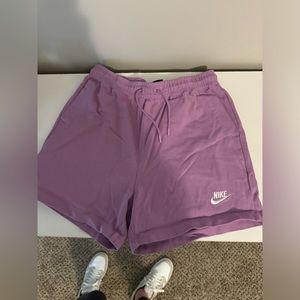 Purple Nike sweatshorts
